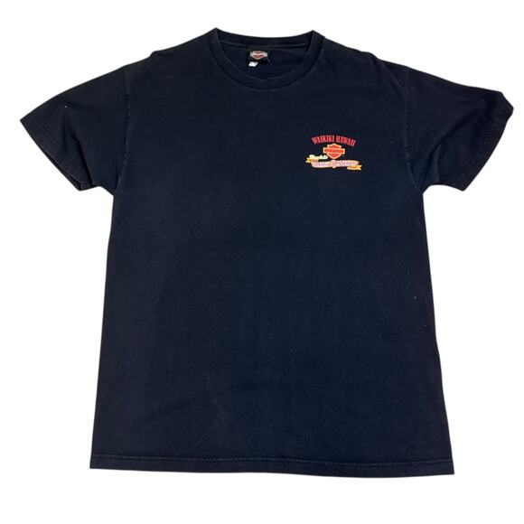 Waikiki Hawaii Harley Davidson Size Large Black Pocket T-Shirt - Picture 2 of 6
